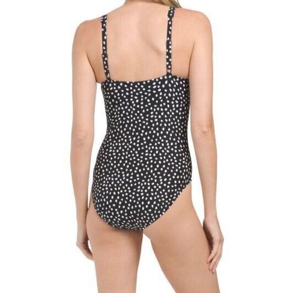 NWT NIPTUCK Joanne Black Polka Dot Print One-piece Swimsuit. Size 8 - Picture 2 of 14